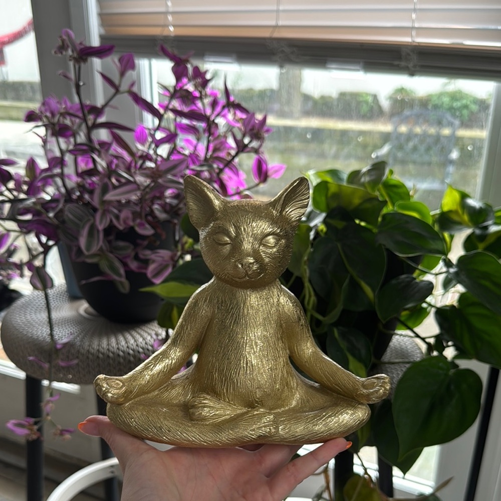 Gold Cat Yoga Figurine